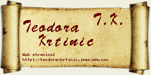 Teodora Krtinić vizit kartica